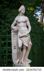 Marble Statue Of Navigation In Summer Garden, Saint Petersburg, Russia