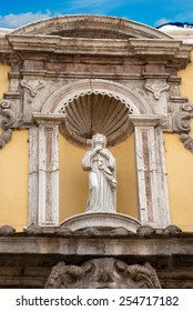 Marble statue, representing the Blessed Virgin