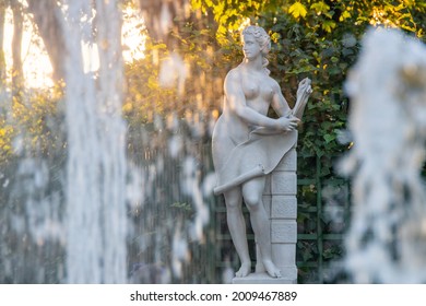 Marble Statue In The Summer Garden In St. Petersburg