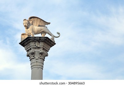 Marble Statue Of The Winged Lion, Symbol Of The Serenissima Republic Of Venice