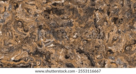marble surface featuring an artistic blend of brown and black paint, showcasing intricate patterns