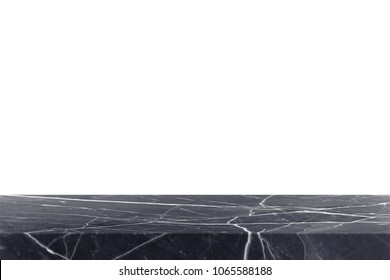 Marble Table Top Or Stone Counter Isolated On White. 