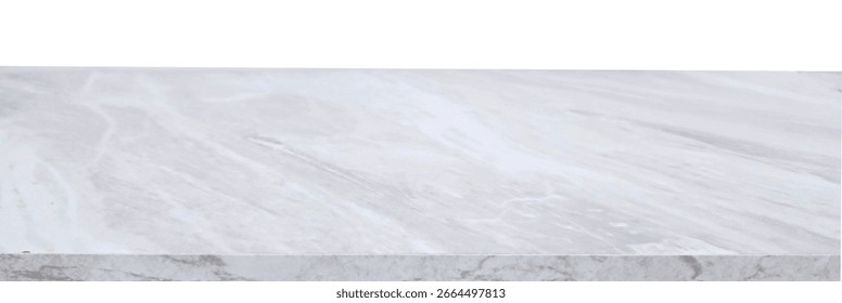 Marble tabletop surface isolated on white background