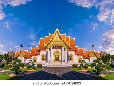 Marble Temple of Bangkok, Thailand, Wat Benchamabophit, Bangkok, Amazing Thailand Tourist attractions in Marble Temple - Powered by Shutterstock