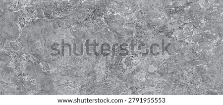 Marble texture background in light grey with fossil spiral imprints and natural mineral stains on stone slab