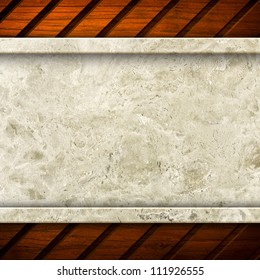 marble with wood frame
