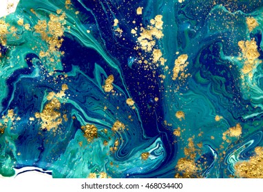 Marbled blue abstract background. Liquid marble pattern. - Shutterstock ID 468034400