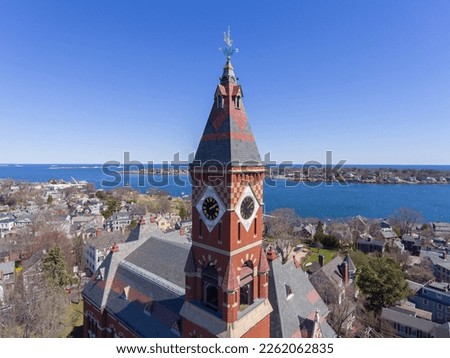 Marblehead Town Hall aka Abbott Hall was built in 1876 located at 188 Washington Street in town center of Marblehead, Massachusetts MA, USA. 