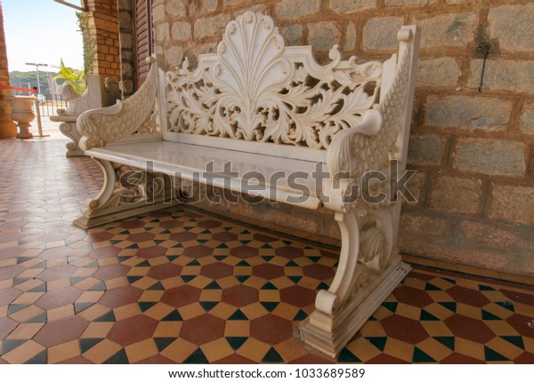 Marbles Romantic Bench Hallway Stock Photo Edit Now 1033689589