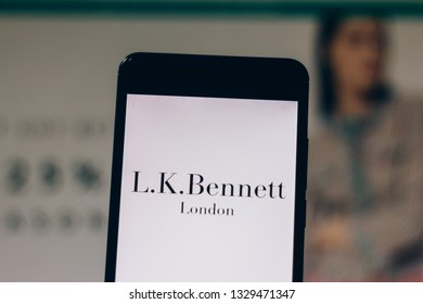 March 04, 2019, Brazil. LKBennett Logo Is Displayed On The Screen Of The Mobile Device. LK Bennett Is An International Company And Luxury Fashion Brand, Based In London, England.