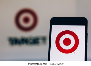 March 05, 2019, Brazil. Out Of The United States Retail Network, Target Corporation Displayed On The Screen Of The Mobile Device. Target Is The Second Largest Network Of Department Stores.