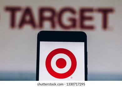 March 05, 2019, Brazil. Out Of The United States Retail Network, Target Corporation Displayed On The Screen Of The Mobile Device. Target Is The Second Largest Network Of Department Stores.