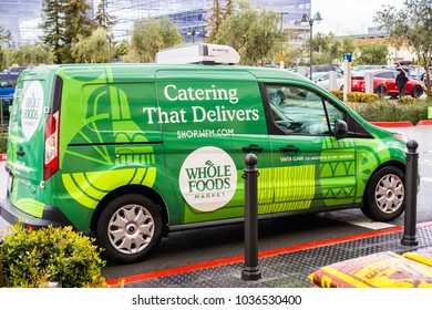 March 1, 2018 Santa Clara / CA / USA - Whole Foods Market Delivery Van Servicing The Silicon Valley Area, South San Francisco Bay Area