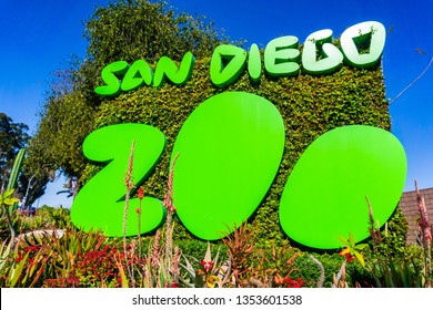 March 19, 2019 San Diego / CA / USA - Sign at the entrance to San Diego Zoo, Balboa Park