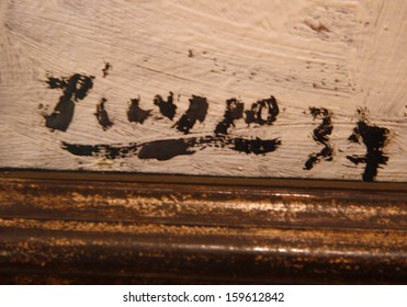 March 2013 - BERLIN: The Signature Of Pablo Picasso On A Painting In The Museum Berggruen, Berlin.