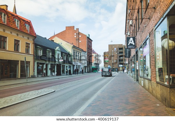 March 2016 Malmo Sweden Colorful Typical Buildings Landmarks