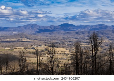 March 2024 Blue Ridge Parkway, Virginia. Rockfish Valley Overlook.