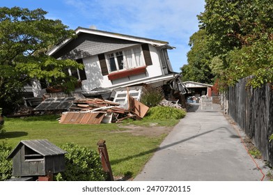 March 26, 2011: House in Avonside collapses in the largest earthquake Christchurch has ever experienced - 7.1 on the Richter Scale, New Zealand