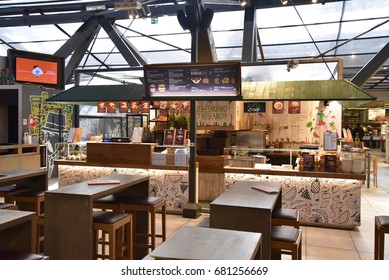 March 27, 2017. Italy, Florence. Vegetarian Restaurant On The Central Market.