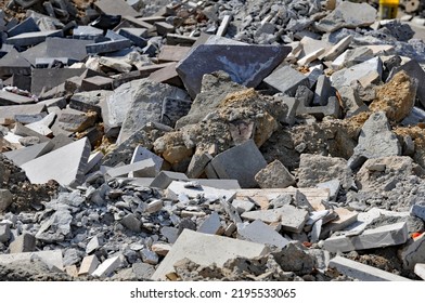 March 27, 2021: Crushed Rock With Small Rocks Ground. Crushed Road Building Material Gravel Texture. 