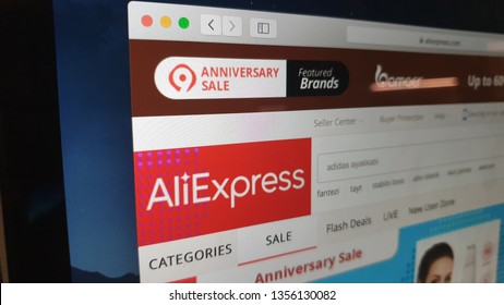 March 29, 2019 Istanbul TURKEY- Ali Express Main Page On The Screen Of Mac Book - One Of The Biggest Online Shopping Web Sites 