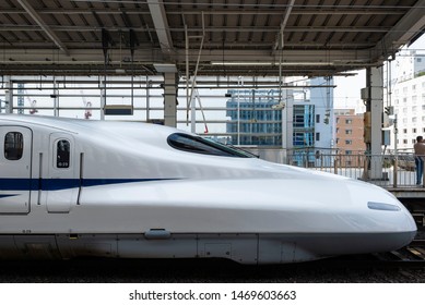 March 29, 2019 - Kyoto, Japan: N700 Series Shinkansen Making A Stop At A Station, Japan