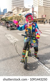 MARCH 3, 2018 - AUSTIN TEXAS - Texas Independence Day Parade Participant On Congress Avenue  At The Annual Parade To The Texas Capitol, Texas' Declaration Of Independence