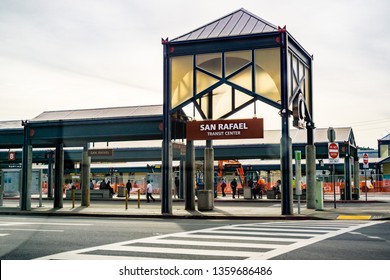 March 31, 2019 San Rafael / CA / USA - San Rafael Transit Center In North San Francisco Bay Area, Marin County