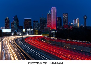 Dallas Skyline By Night Rush Hour Stock Photo (Edit Now) 298639583