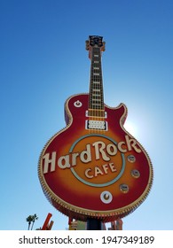 March 7 2019, Old Hard Rock Cafe Neon Sign In The Neon Museum Las Vegas. 