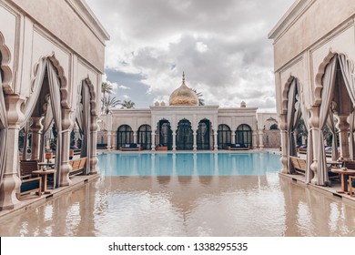 MARCH 8,2019: Image Of Interiors In Royal Mansour Marrakesh Luxury Hotel In Morocco.