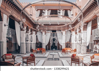 MARCH 8,2019: Image Of Interiors In Royal Mansour Marrakesh Luxury Hotel In Morocco.