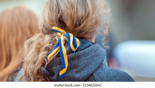 a march of solidarity with Ukraine on the anniversary of the revolution dignity in Ukraine - Shutterstock ID 2134625641