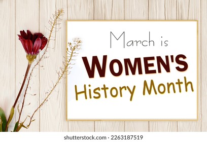 March is women's history month. Floral background and text in frame. - Powered by Shutterstock