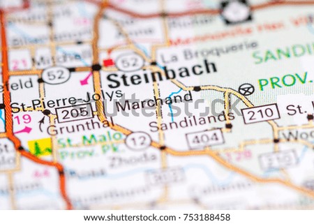 Marchand. Canada on a map.