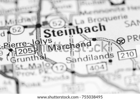 Marchand. Canada on a map.