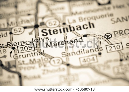 Marchand. Canada on a map.