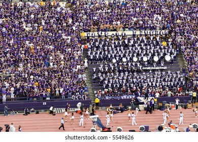 Marching Band And Crowd At University Of Washington (Husky) Football Game