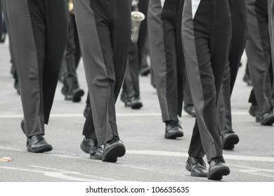 Marching Band, Detail Of Feet Only