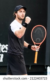 Marco Trungelliti Of Argentina Beats Damir Dzumhur Of Bosnia On Day 5 Of 2022 Australian Open Qualifying At Melbourne Park On January 14, 2022 In Melbourne, Australia.