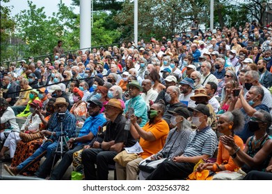 Marcus Garvey Park, Harlem, NY, USA - August 29, 2021: The Annual Charlie Parker Jazz Festival Presented By CityParks Summer Stage