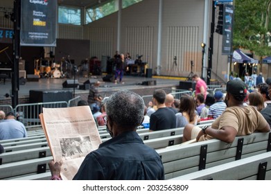 Marcus Garvey Park, Harlem, NY, USA - August 29, 2021: The Annual Charlie Parker Jazz Festival Presented By CityParks Summer Stage