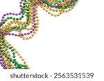 Mardi Gras beads isolated on white background