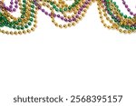 Mardi Gras beads isolated on white background