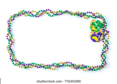 Mardi Gras Carnival Background - Beads And Mask