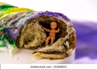 Mardi Gras King Cake and baby