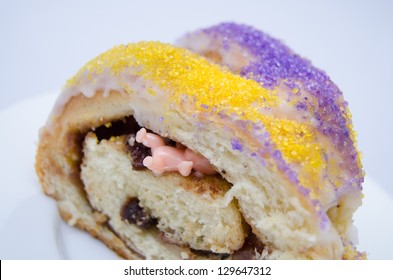 Mardi Gras King Cake Piece