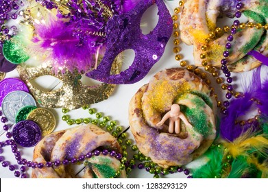 Mardi Gras King Cakes and Decoration