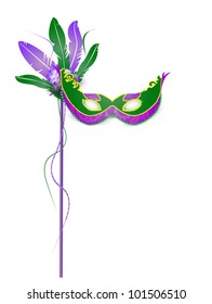 Mardi Gras Mask Isolated On White Background