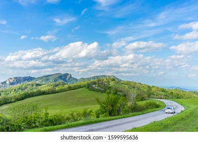 Marecchia Valley Countryside With Green Fields